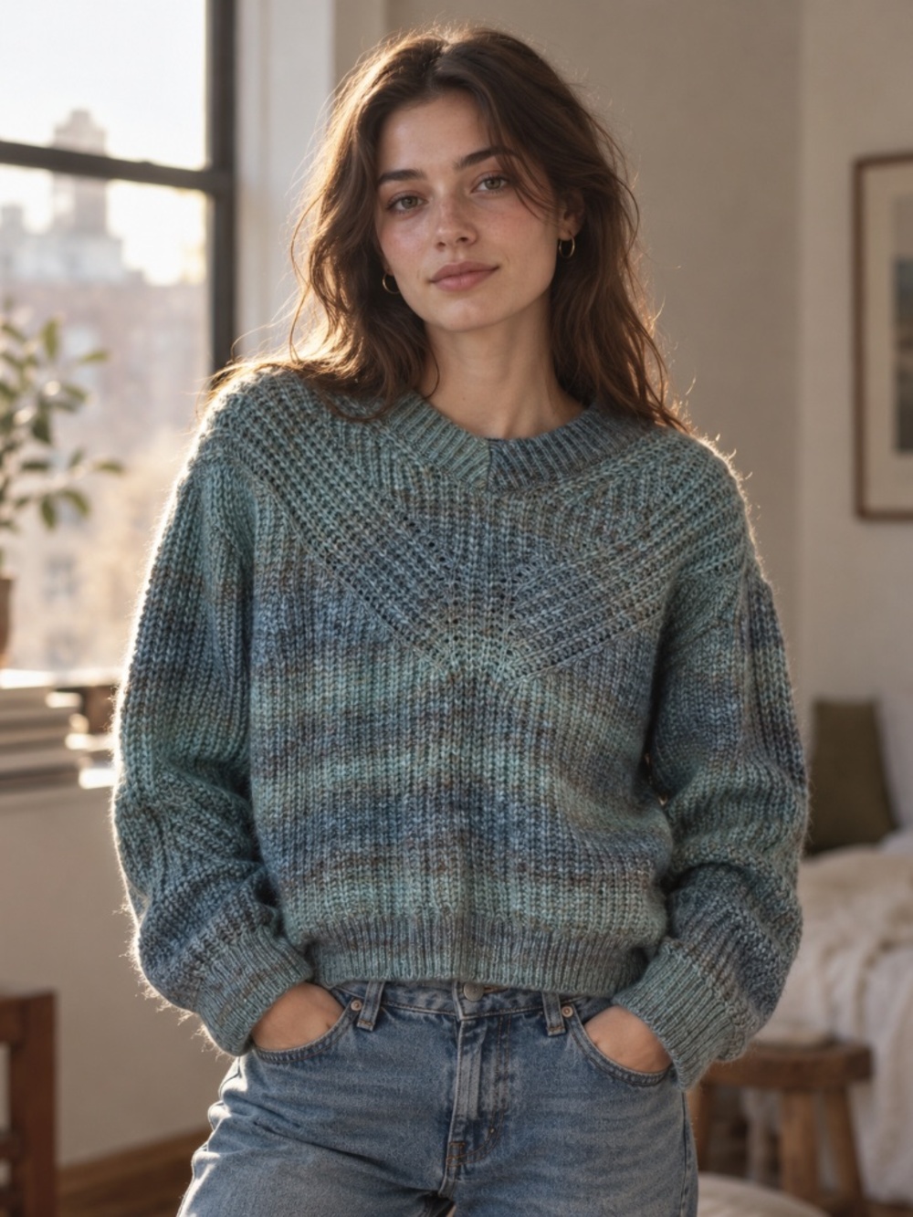 Club Monaco NWT Italian Yarn Alpaca Wool Chunky Knit V Neck Sweater S